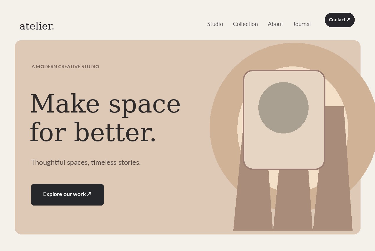 Creative theme design showcase featuring modern web layouts